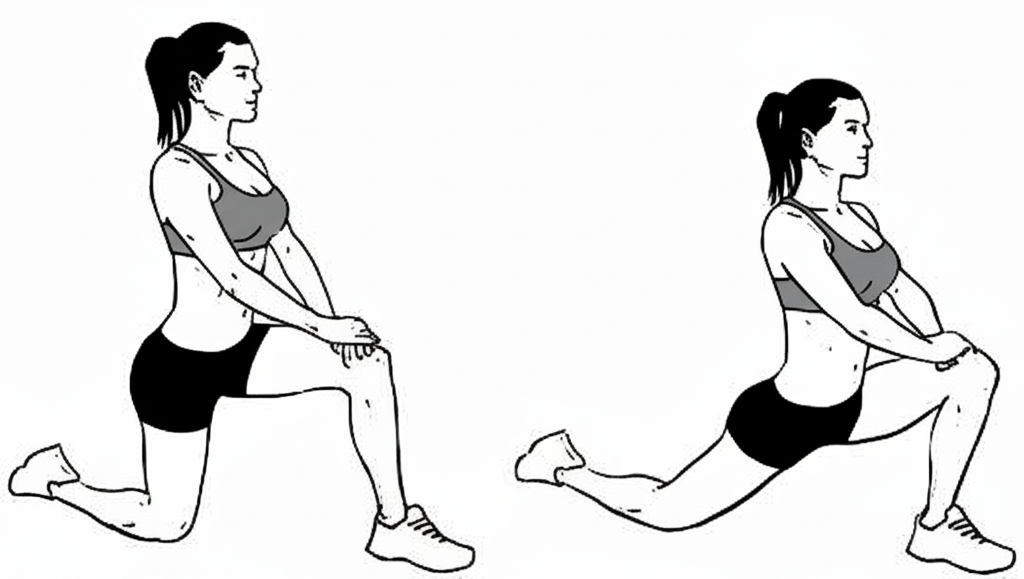 Half Knee Hip Flexer Stretch Exercise